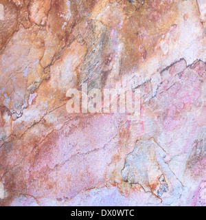 Sfondo marmo, luce rosa e arancio pattern, la tessitura della carta da parati, materiale costoso per esterno in pietra di lusso Foto Stock
