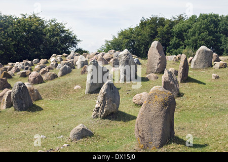 Pietre antiche tombe vichinghe in Aalborg, Danimarca Foto Stock