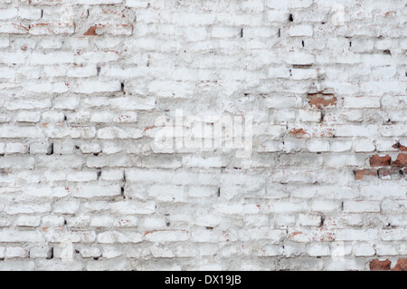 Parte del vecchio bianco muro di mattoni Foto Stock