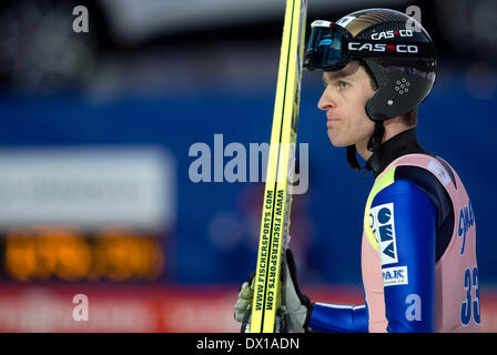 Harrachov, Repubblica Ceca. Xiv Mar, 2014. Jan dei licei della Repubblica ceca nella foto durante lo sci battenti Campionati del Mondo in Harrachov, Repubblica Ceca, venerdì 14 marzo, 2014. © Michal Kamaryt/CTK foto/Alamy Live News Foto Stock