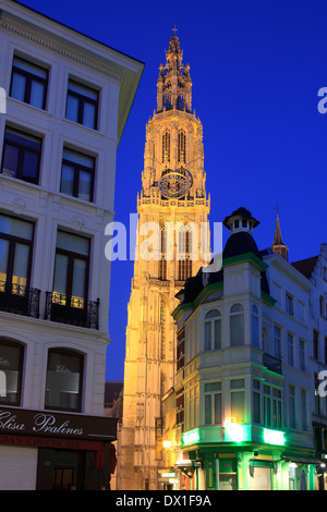 La cattedrale gotica della Madonna (1521) ad Anversa, in Belgio Foto Stock