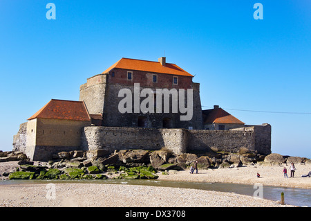 Fort Mahon da Vauban, 1682-1690, sul fiume lasca a Ambleteuse, vicino a Wimereux, Côte Opale, Nord-Pas-de-Calais, Francia Foto Stock