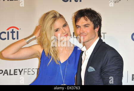 Los Angeles, California, USA. 16 Mar, 2014. MAGGIE grazia e Ian Somerhalder frequentando il 'perso il decimo anniversario Reunion' che mostra durante il Paleyfest 2014 presso il Teatro Dolby. © D. lunga/Globe foto/ZUMAPRESS.com/Alamy Live News Foto Stock