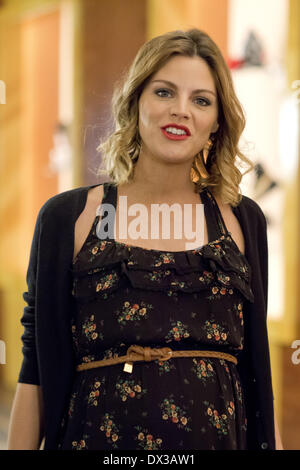 Madrid, Spagna. Xvii Mar, 2014. Attrice spagnola AMAIA SALAMANCA, che è di 8 mesi di gravidanza, durante la presentazione della serie theTV 'Gallerie Velvet' in Madrid. © Oscar Gonzalez/NurPhoto/ZUMAPRESS.com/Alamy Live News Foto Stock