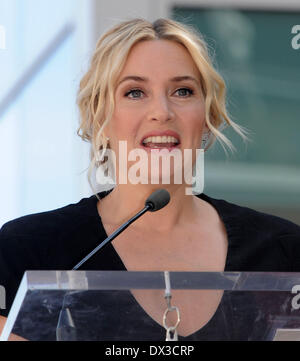 Hollywood, California, USA. Xvii Mar, 2014. Kate Winslet si unisce il Walk of Fame per celebrare Kate Winslet ottenendo una stella. Credito: Lisa O'Connor/ZUMAPRESS.com/Alamy Live News Foto Stock