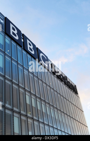 La BBC Scotland edificio in Glasgow, Scozia. La televisione e la radio produttore ha sede presso Pacific Quay. Foto Stock