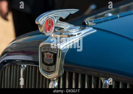 1930 Morris otto auto badge e grill Foto Stock