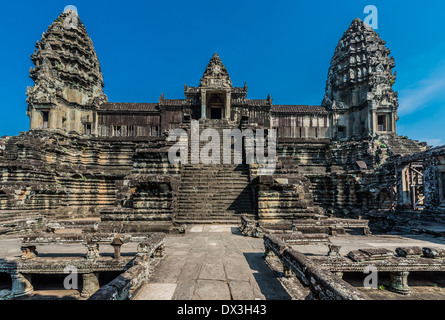 Courtyard Angkor Wat Cambogia Foto Stock