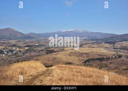 Hanla montagna, vista da SaeByeol cono vulcanico di Jeju Island Foto Stock