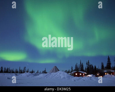 Luci del nord, Kiruna, Norrbottens län, lappland, Svezia Foto Stock