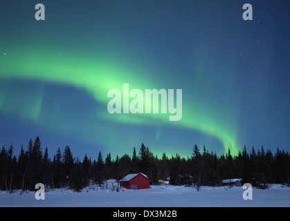 Luci del nord, Kiruna, Norrbottens län, lappland, Svezia Foto Stock