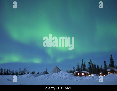 Luci del nord, Kiruna, Norrbottens län, lappland, Svezia Foto Stock