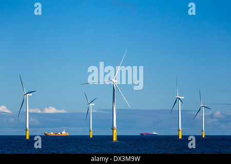 Teesside offshore wind farm vicino Redcar, North Yorkshire. Foto Stock