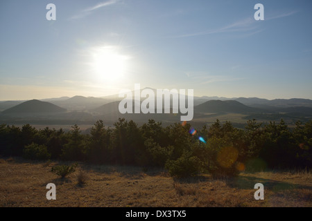 Vista da Baekyaki cono vulcanico di Jeju Island Foto Stock