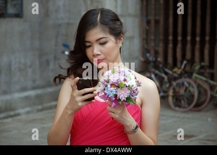 Nozze presso la Cattedrale di Manila, Beaterio, Intramuros, Manila, Filippine. Foto Stock