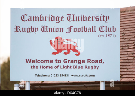Scandicci ha Village, Cambridge, Cambridge University Club di rugby segno Foto Stock