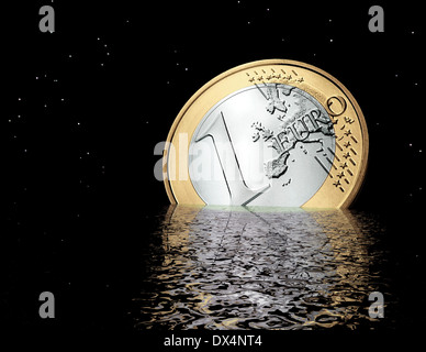 Visualizzazione digitale di un naufragio di euro Foto Stock