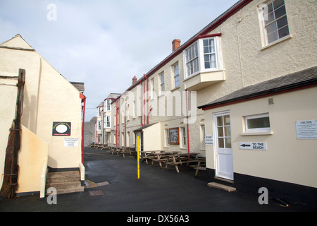 La "strada" a Hartland Quay Hotel, Hartland, North Devon, Inghilterra Foto Stock