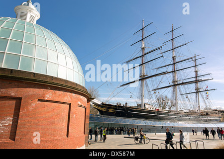 Il Cutty Sark, In Greenwich, London, Regno Unito famosi del XIX secolo Clipper Ship. Foto Stock