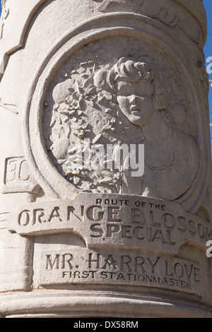 Il Centennial orologio tenere, Tampa Union Station, Tampa, FL, Stati Uniti d'America Foto Stock