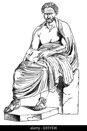 Statua di Demostene, illustrazione dal libro datato 1878 Foto Stock