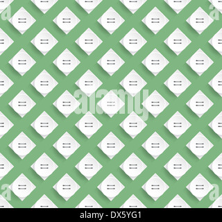 Elegante design pattern con sfondo verde e forme di colore bianco Foto Stock
