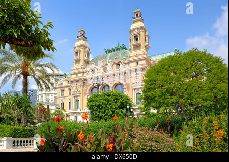 Giardino e mare facciata della Salle Garnie in Monte Carlo, Monaco. Foto Stock