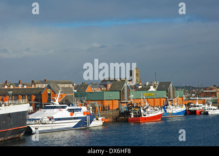 Barrow-in-Furness e Walney Channel, Cumbria, England Regno Unito Foto Stock