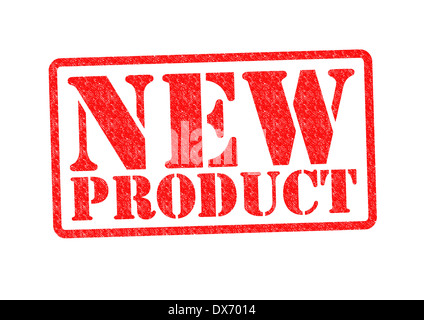 Prodotto nuovo timbro di gomma su uno sfondo bianco. Foto Stock