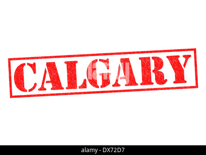 CALGARY timbro di gomma su uno sfondo bianco. Foto Stock