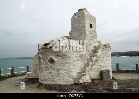 Huer capanno (aka Huer's House), Towan Testa, Newquay, Cornwall, Inghilterra, Gran Bretagna, Regno Unito, Gran Bretagna, Europa Foto Stock