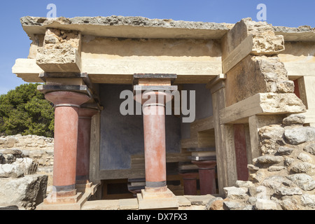 Il nord del bacino lustrale edificio, il Palazzo di Cnosso, Cnosso, Creta, Grecia Foto Stock