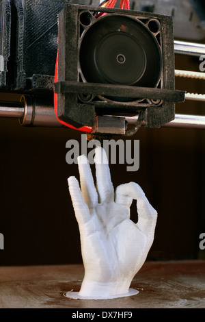 La stampa 3D della mano umana Foto Stock