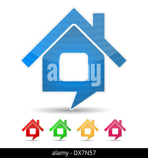 Abstract icona di casa a forma di bolla del parlato Foto Stock