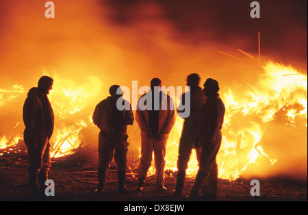 Incenerimento dei selvaggi footed bestie, di bovini e di ovini, sospettato di avere l'afta epizootica, Cumbria, Regno Unito Foto Stock