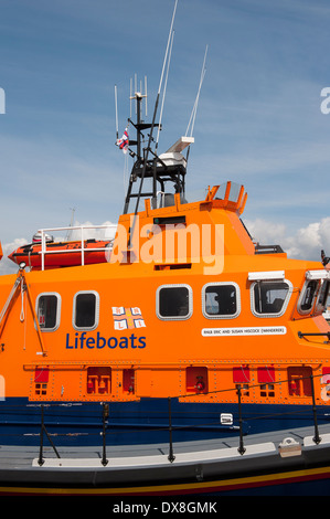 Eric e Susan Hiscock (Wanderer) Yarmouth scialuppa di salvataggio, Yarmouth, Isola di Wight in Inghilterra. Foto Stock