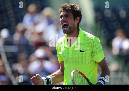 Crandon Park di Key Biscayne, Florida. Xix Mar, 2014. Sony Open tennis campionati. Stati Uniti d'America. Jeremy Chardy (FRA) Credito: Azione Sport Plus/Alamy Live News Foto Stock