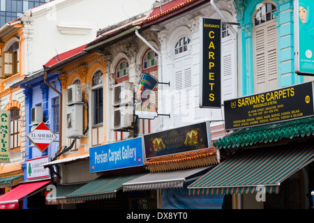 Tipica architettura in Little India di Singapore Foto Stock