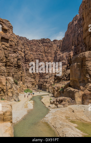 Wadi Mujib, Giordania - 9 Maggio 2013: persone riattivazione nel Canyon di Wadi Mujib in Giordania in medio oriente il 9 maggio 2013 Foto Stock