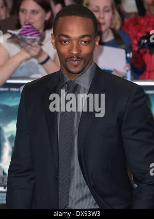 Londra, UK, 20 marzo 2014 Anthony Mackie arriva in UK Premiere del capitano America: il Winter Soldier a Vue Cinema nel centro commerciale Westfield a Londra Credito: MRP/Alamy Live News Foto Stock