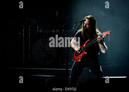 Toronto, Ontario, Canada. 20 Mar, 2014. American progressive metal/rock band 'Dream Theatre' eseguita sold out show alla Massey Hall di Toronto. I membri della band: JOHN MYUNG, Giovanni Petrucci, JAMES LABRIE, Jordan Rudess, Mike Mangini Credit: Igor Vidyashev/ZUMAPRESS.com/Alamy Live News Foto Stock