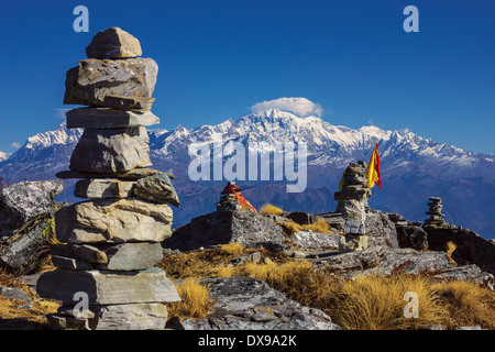 Chandrashila è culmine della Tungnath Foto Stock