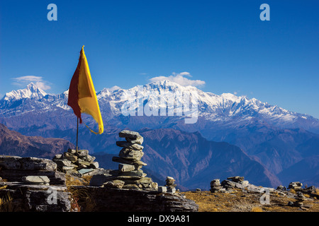 Chandrashila è culmine della Tungnath Foto Stock