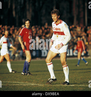 Calcio, Bundesliga, 1979/1980, Grotenburg Stadium, FC Bayer 05 Uerdingen versus VfB Stoccarda 4:2, scena del match, Karl-Heinz Foerster (Stoccarda) Foto Stock