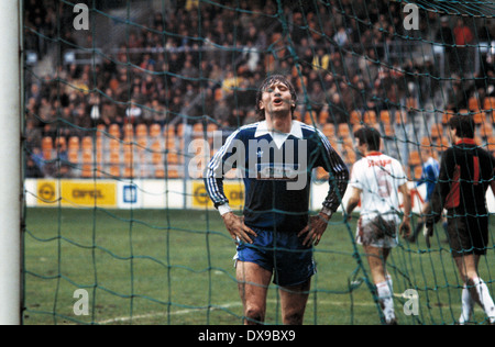 Calcio, Bundesliga, 1979/1980, Ruhrstadion, VfL Bochum contro il VfB Stoccarda 0:1, scena del match, Hans-Joachim Abel (Bochum) è frustrato Foto Stock