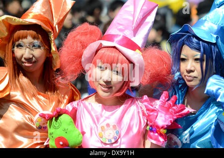 Cosplayers presso un festival cosplay di Osaka in Giappone. Foto Stock