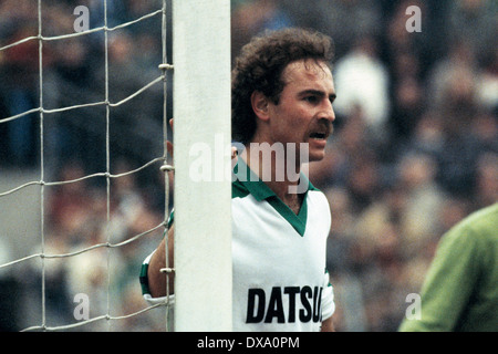 Calcio, Bundesliga, 1981/1982, Stadio am Boekelberg, Borussia Moenchengladbach contro il Borussia Dortmund 0:1, scena del match, Bernd Schmider (MG) Foto Stock