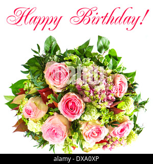 Fiori colorati bouquet. buon compleanno! Foto Stock