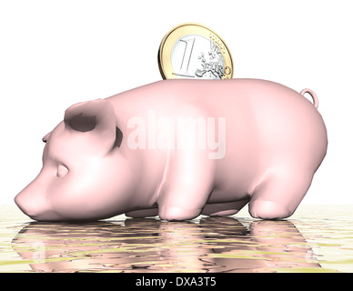 Visualizzazione digitale di un piggybank Foto Stock