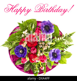 Fiori colorati bouquet. buon compleanno Foto Stock